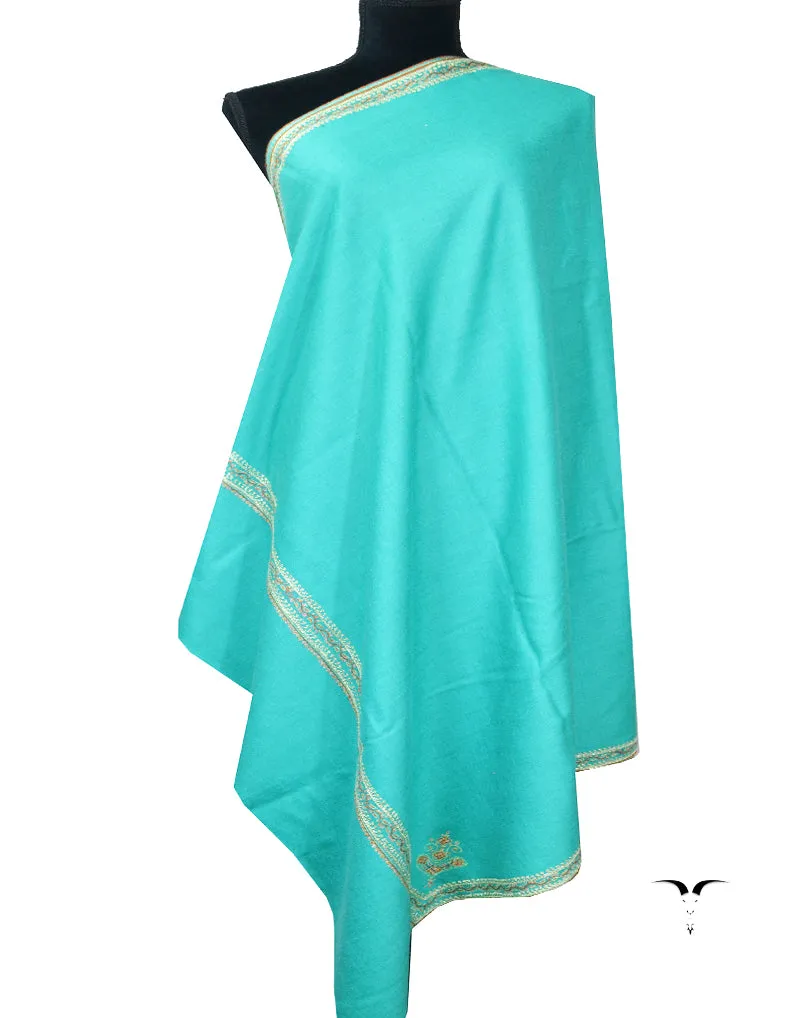 sky blue embroidery pashmina shawl 7975