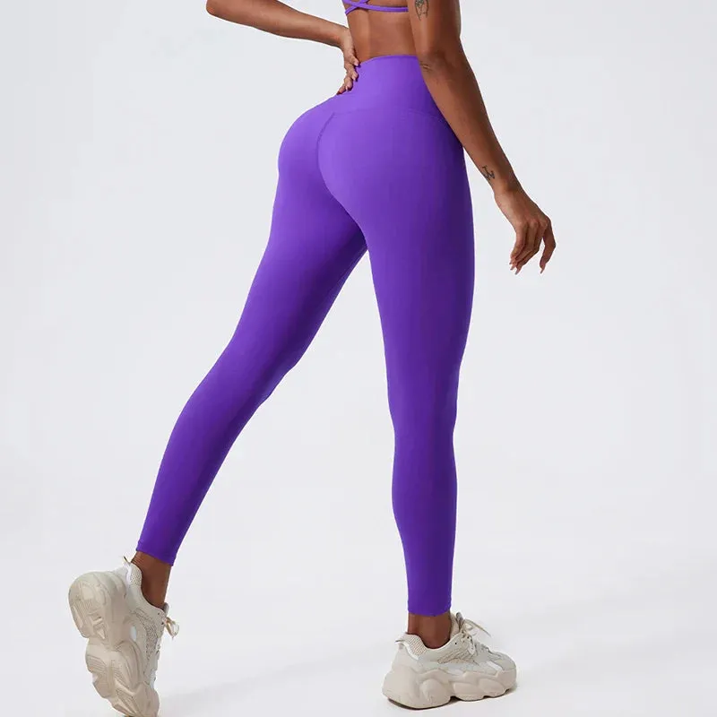 Soft Fabrics High Waist Tights Push Up Breathable Higher Quality Sports Leggings