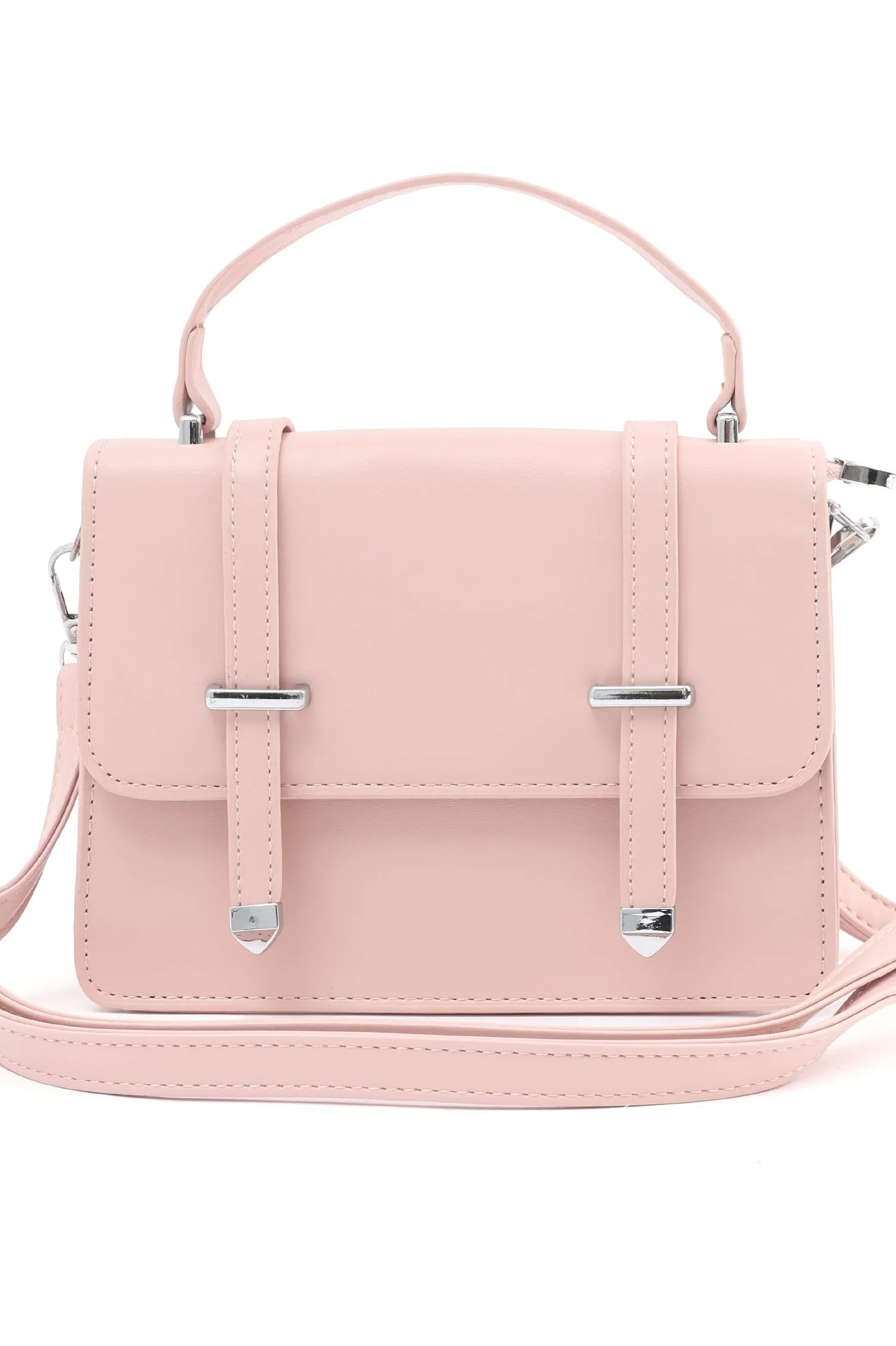 STRUCTURED SATCHEL BAG-PINK