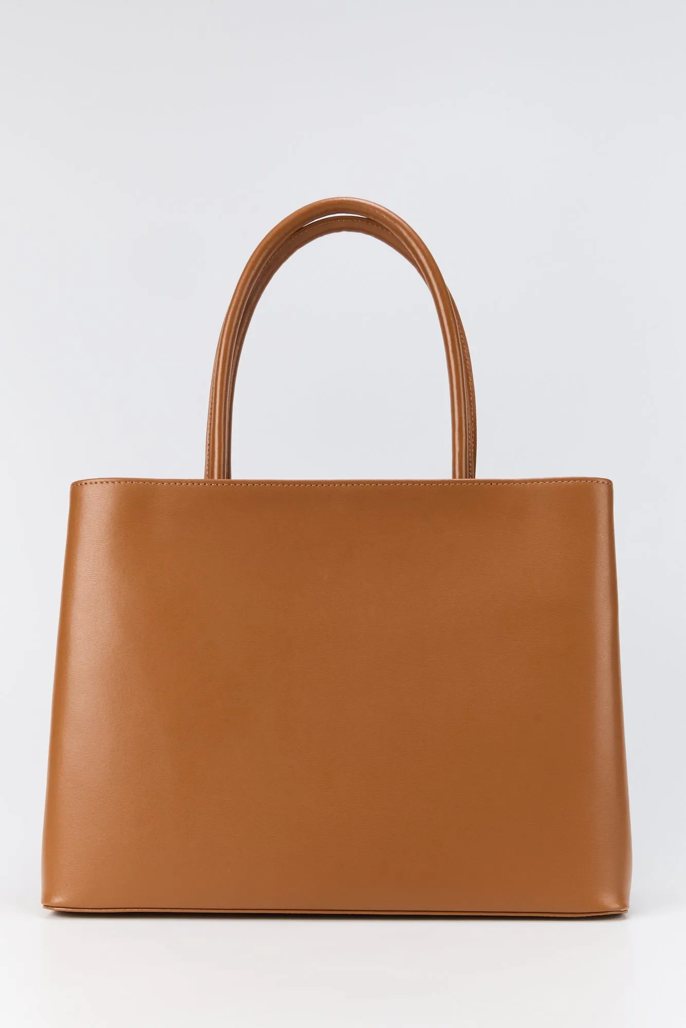 Tobacco Structured Leather Tote