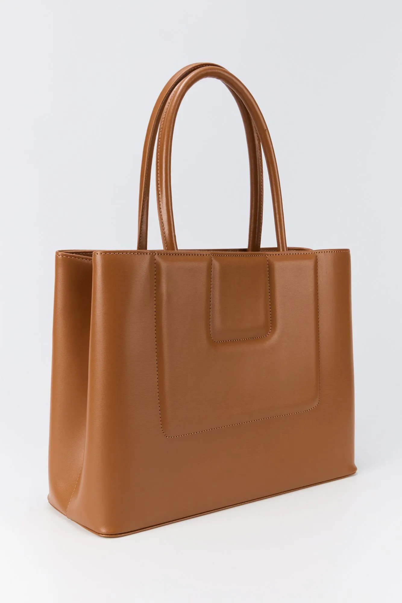 Tobacco Structured Leather Tote